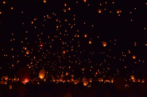 hd backgrounds paper lantern flying above sky wallpapers